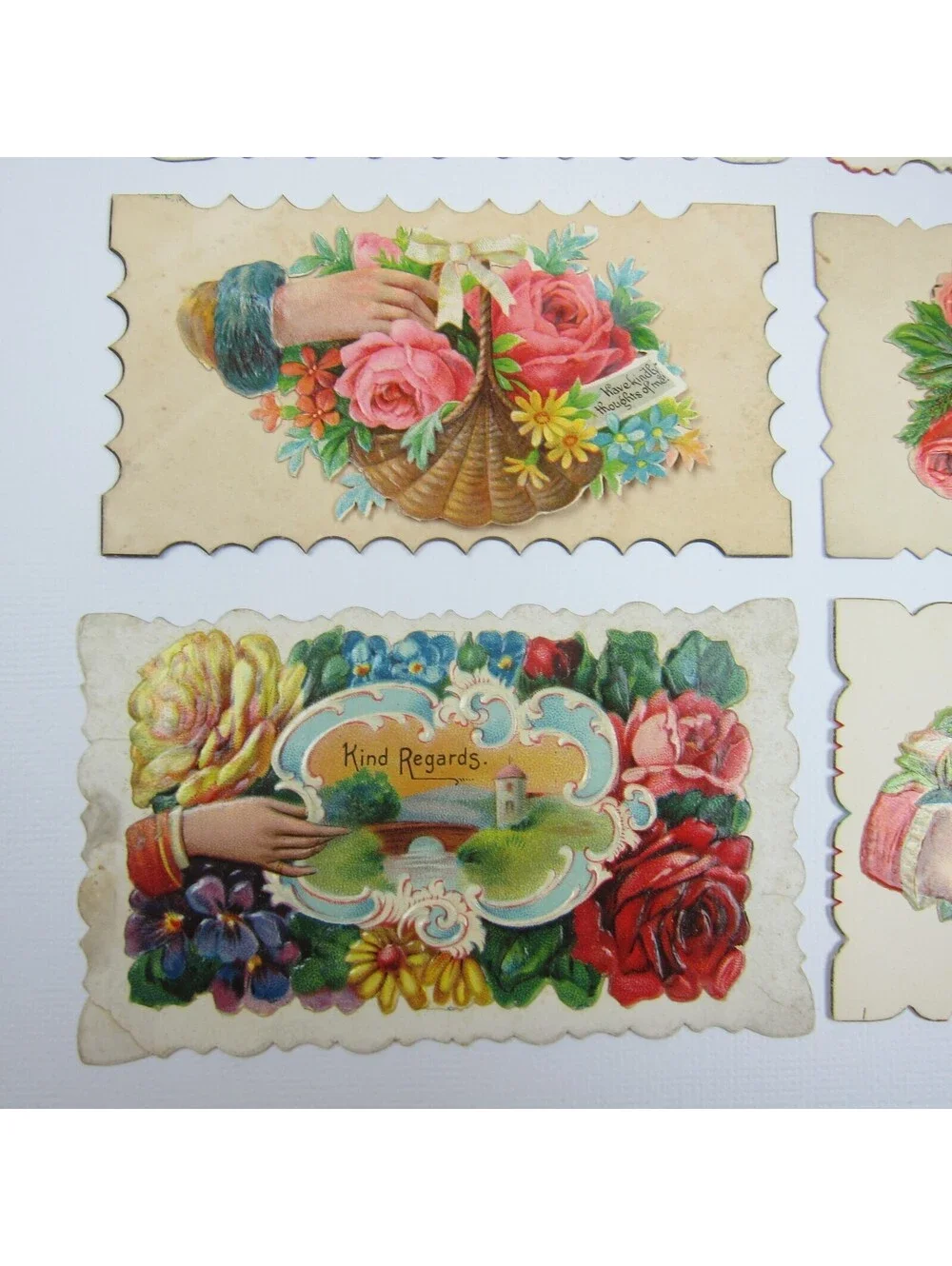 Antique Ephemera Lot of 8 Victorian 19th Century Calling Love Cards Hidden Names